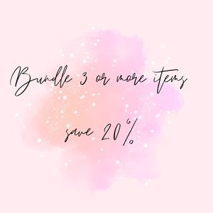 Save when you bundle! Receive 20% off when you buy 3 items!